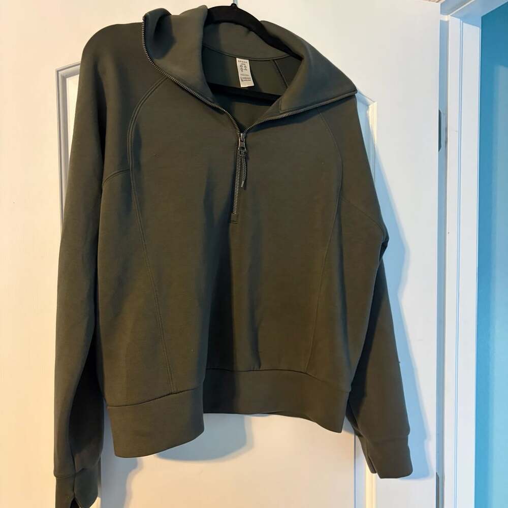 Spanx AirEssentials Half Zip Sweatshirt Green Size L